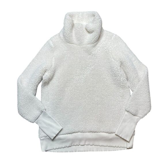 ATHLETA Nirvana Sherpa Funnel Neck Sweatshirt Cream Size Medium - Picture 2 of 9